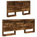 vidaXL Storage Headboard with Shelf Smoked oak 140 cm Engineered wood