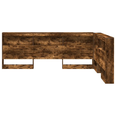 vidaXL Storage Headboard with Shelf Smoked oak 140 cm Engineered wood