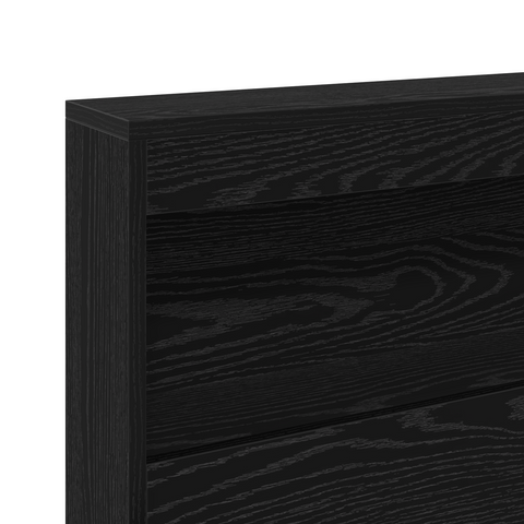 vidaXL Storage Headboard with Shelf Black oak 135 cm Engineered wood