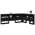 vidaXL Storage Headboard with Shelf Black oak 135 cm Engineered wood