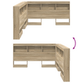 vidaXL Storage Headboard with Shelf Sonoma oak 135 cm Engineered wood