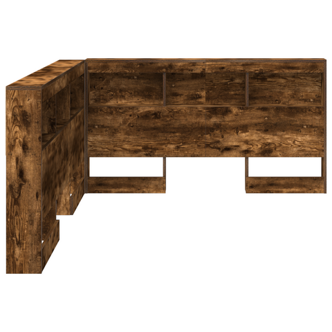 vidaXL Storage Headboard with Shelf Smoked oak 135 cm Engineered wood