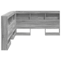 vidaXL Storage Headboard with Shelf Grey sonoma 135 cm Engineered wood