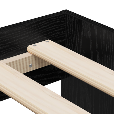 vidaXL Storage Bed Frame Black Oak 100x200 cm