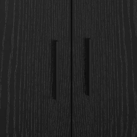vidaXL Storage Bed Frame Black Oak 100x200 cm