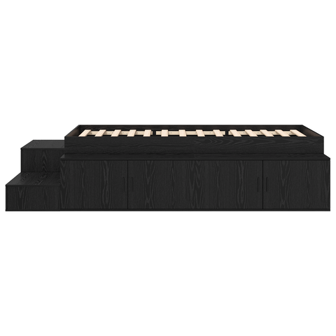 vidaXL Storage Bed Frame Black Oak 100x200 cm