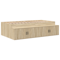 vidaXL Storage Bed Frame Sonoma Oak 100x200 cm
