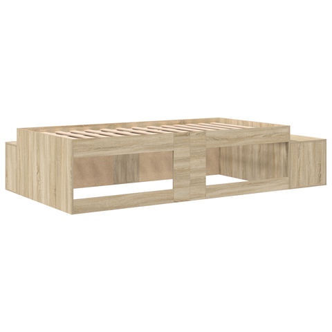 vidaXL Storage Bed Frame Sonoma Oak 100x200 cm
