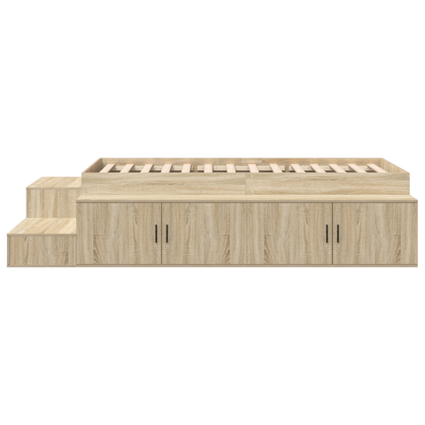 vidaXL Storage Bed Frame Sonoma Oak 100x200 cm
