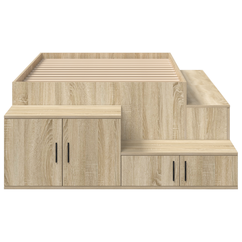 vidaXL Storage Bed Frame Sonoma Oak 100x200 cm