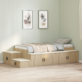 vidaXL Storage Bed Frame Sonoma Oak 100x200 cm