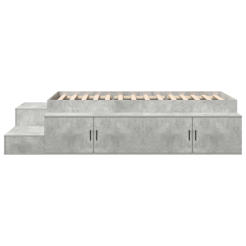vidaXL Storage Bed Frame Concrete Grey 100x200 cm