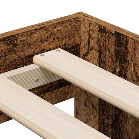 vidaXL Storage Bed Frame Old Wood 100x200 cm