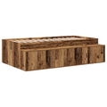 vidaXL Storage Bed Frame Old Wood 100x200 cm