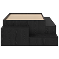 vidaXL Storage Bed Frame Black Oak 80x200 cm