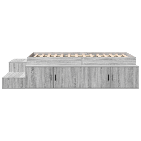 vidaXL Storage Bed Frame Grey Sonoma 80x200 cm