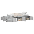 vidaXL Storage Bed Frame Grey Sonoma 80x200 cm