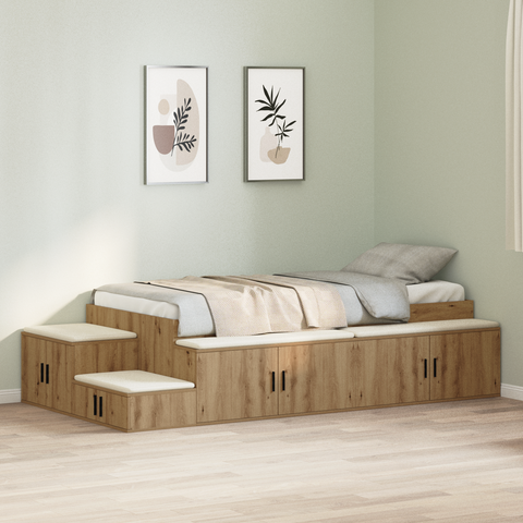 vidaXL Storage Bed Frame Artisan Oak 80x200 cm