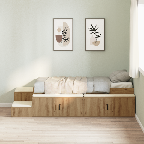 vidaXL Storage Bed Frame Artisan Oak 80x200 cm