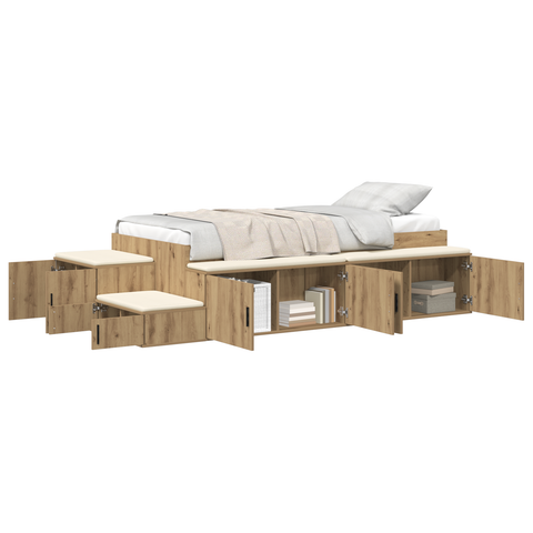 vidaXL Storage Bed Frame Artisan Oak 80x200 cm