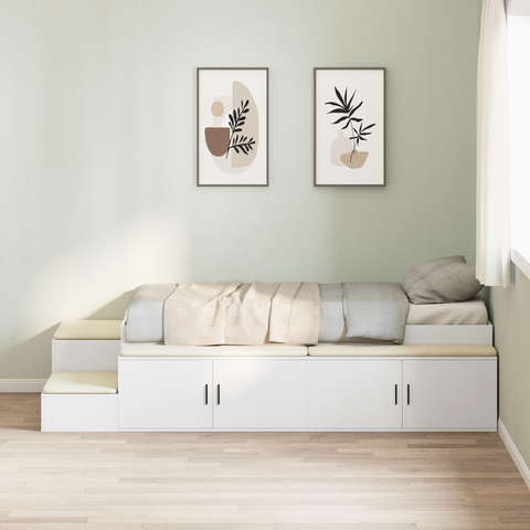 vidaXL Storage Bed Frame White 90x190 cm