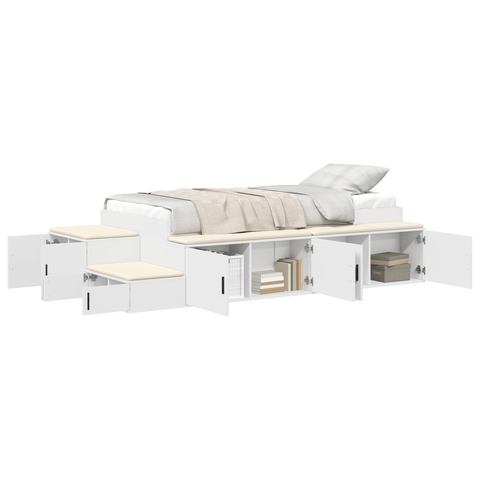 vidaXL Storage Bed Frame White 90x190 cm