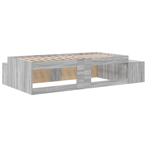 vidaXL Storage Bed Frame Grey Sonoma 90x190 cm