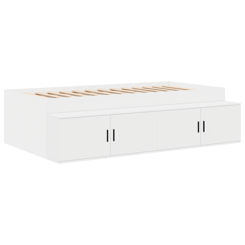 vidaXL Storage Bed Frame White 75x190 cm