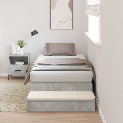 vidaXL Storage Bed Frame Concrete Grey 80x200 cm