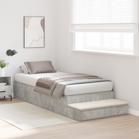 vidaXL Storage Bed Frame Concrete Grey 80x200 cm