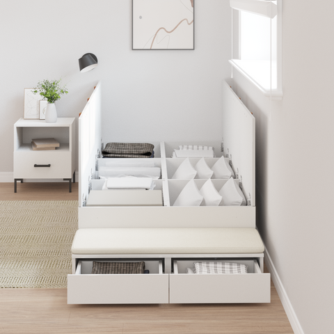 vidaXL Storage Bed Frame White 90x200 cm