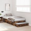 vidaXL Storage Bed Frame Smoked Oak 100x200 cm