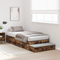 vidaXL Storage Bed Frame Smoked Oak 100x200 cm