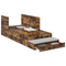 vidaXL Storage Bed Frame Smoked Oak 100x200 cm