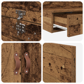 vidaXL Storage Bed Frame Old Wood 100x200 cm
