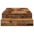 vidaXL Storage Bed Frame Old Wood 100x200 cm