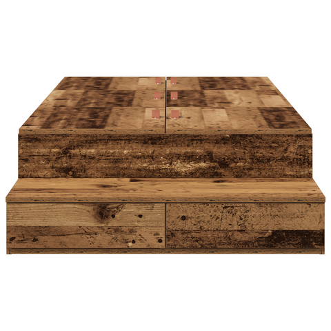 vidaXL Storage Bed Frame Old Wood 100x200 cm