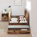 vidaXL Storage Bed Frame Old Wood 100x200 cm