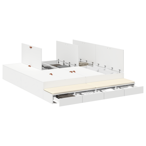 vidaXL Storage Bed Frame White 200x200 cm