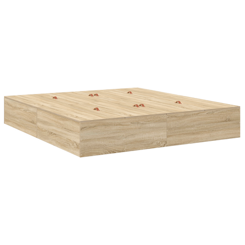 vidaXL Storage Bed Frame Sonoma Oak 200x200 cm