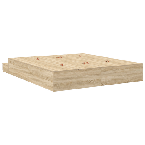 vidaXL Storage Bed Frame Sonoma Oak 200x200 cm