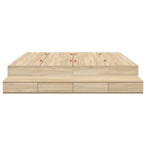 vidaXL Storage Bed Frame Sonoma Oak 200x200 cm