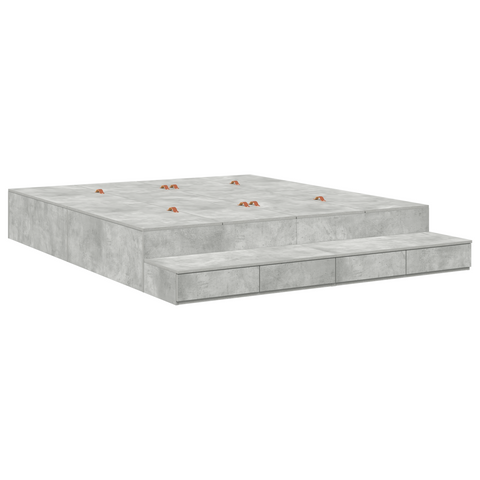 vidaXL Storage Bed Frame Concrete Grey 200x200 cm