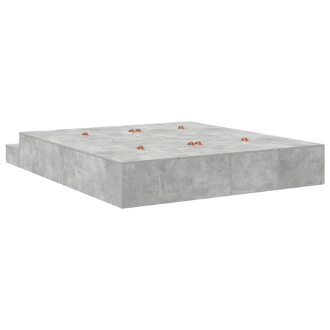 vidaXL Storage Bed Frame Concrete Grey 200x200 cm