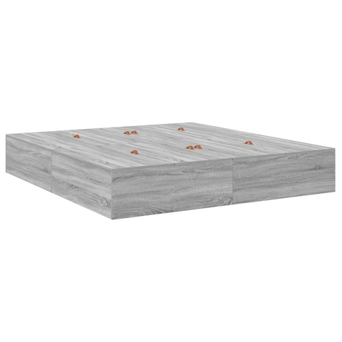 vidaXL Storage Bed Frame Grey Sonoma 200x200 cm