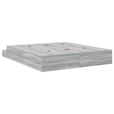 vidaXL Storage Bed Frame Grey Sonoma 200x200 cm
