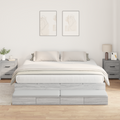 vidaXL Storage Bed Frame Grey Sonoma 200x200 cm
