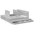 vidaXL Storage Bed Frame Grey Sonoma 200x200 cm