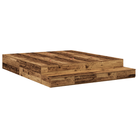 vidaXL Storage Bed Frame Old Wood 200x200 cm