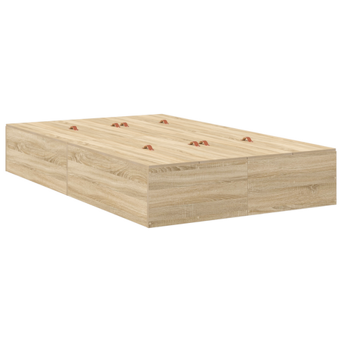 vidaXL Storage Bed Frame Sonoma Oak 120x200 cm